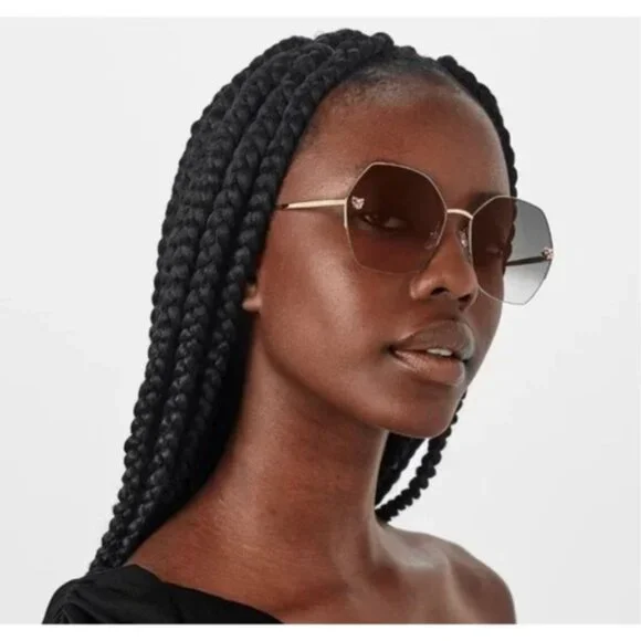 NEW CARTIER CT0332S 005 GOLD BROWN WOMEN SUNGLASSES CARTIER - Picture 3 of 15